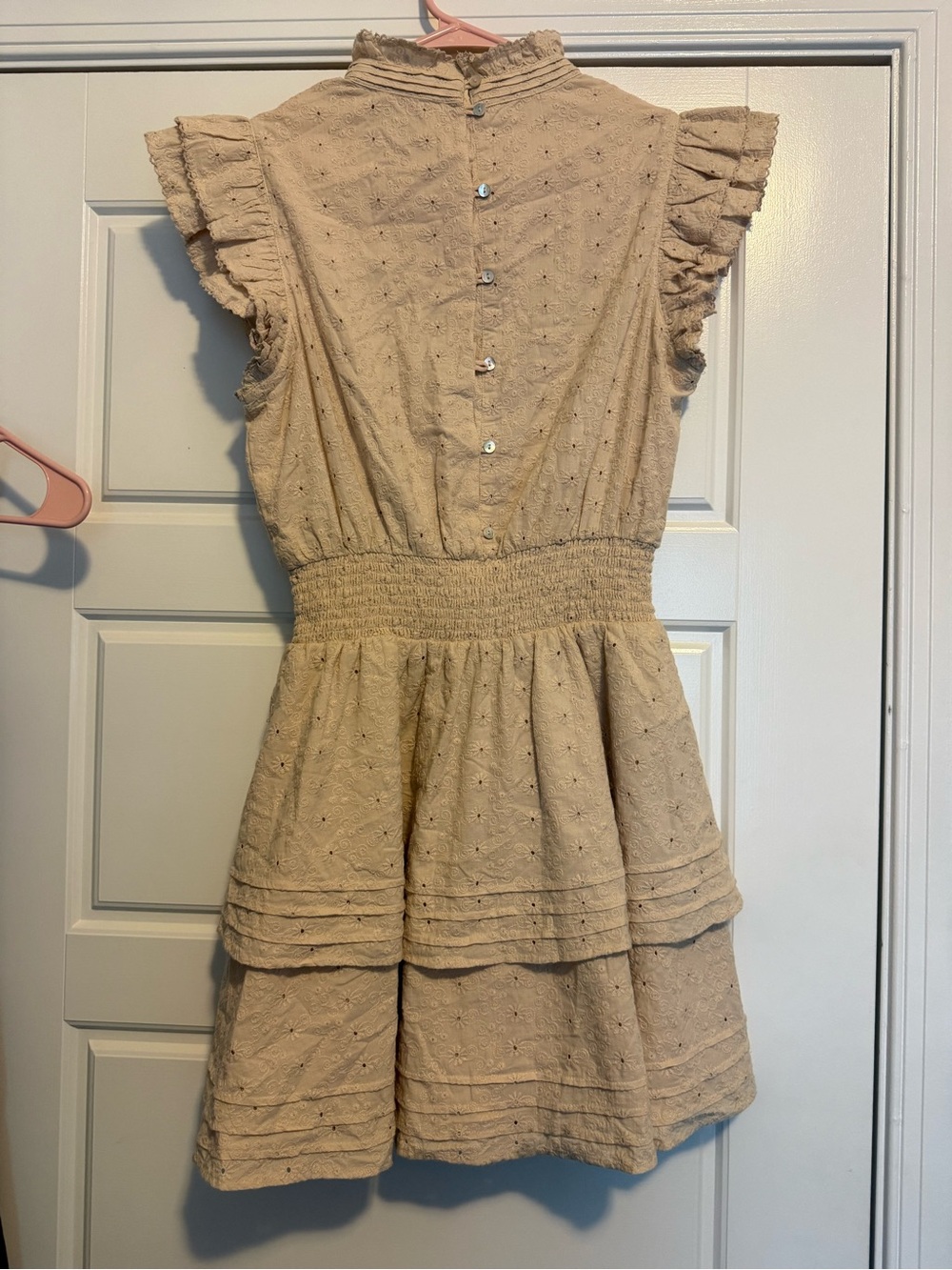 Cleobella Cream Ruffle-Tiered Mini Dress - Picture 4 of 5